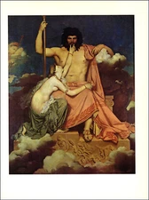 1967 Vintage Print Jean Ingres Jupiter And Thetis 1811 Fine Art Painting Plate