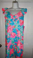 NWT LILLY PULITZER SURF BLUE LUSCIOUS LIONS ALESSA SWING DRESS XL