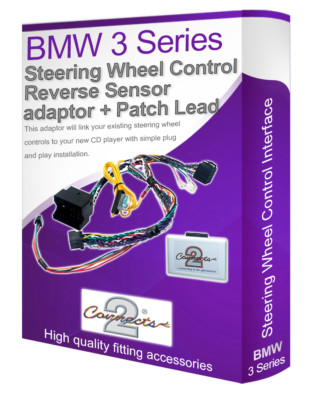 BMW 3 Series car stereo Steering Wheel control lead with Reverse sensor adaptor