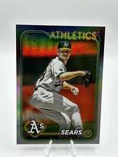JP Sears 2024 Topps Series 1 Rainbow Foil Parallel #80 Oakland Athletics