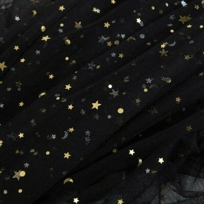 2M Netz Pailletten Stoff Tüll Glänzend DIY Tutu Kleid Kostüm Handarbeiten Heim - Bild 1 von 4