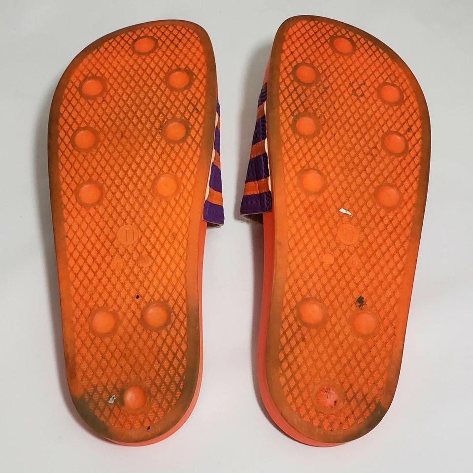 Adidas - Sandalias Adilette Neón Naranja y Púrpura Slides Para Hombre US 12 EU 45 Foto 3 de 3
