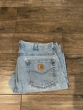 Carhartt Denim Blue Jeans Pants 17  Waist 39  Long