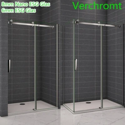 195cm Schwebetür Glasschiebetür Nischentür Dusche Duschabtrennung Galswand Tür