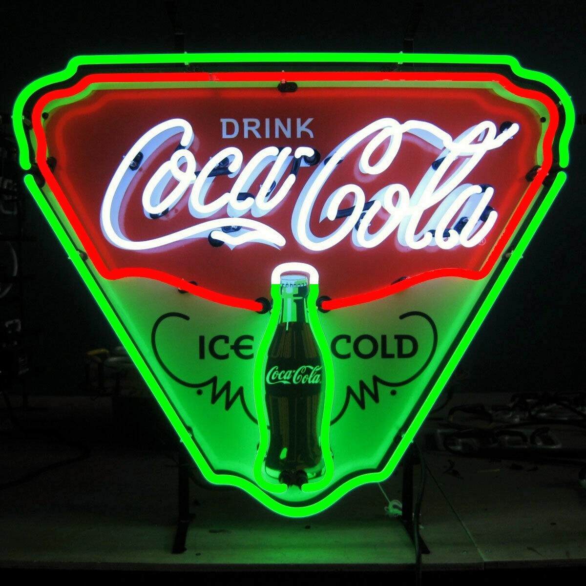 Drink Coca-Cola Shield Neon Sign - Ice Cold Coke - Delicious