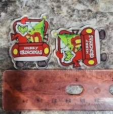 5 pc. Rear Printed Clear Acrylic Flatback Christmas Green Santa 118t122