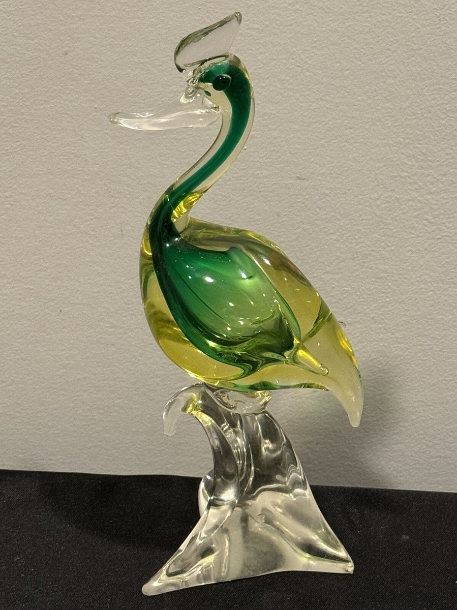 Murano Uranium Vaseline Bird | eBay