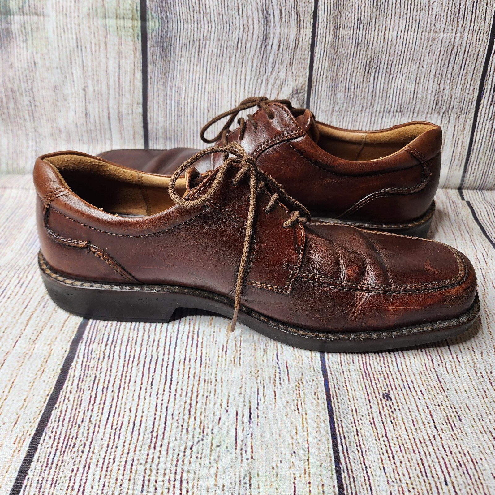 SAOLA Scarpe Oxford stringate ECCO da uomo in pelle marrone taglia 42 8 8 5