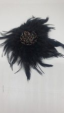 Beaded Feather fascinator Pin W Hair Clip New.Can be worn as beautiful broach