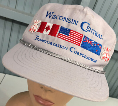 Wisconsin Central Corporation Snapback Baseball Cap Hat Crossing Pins