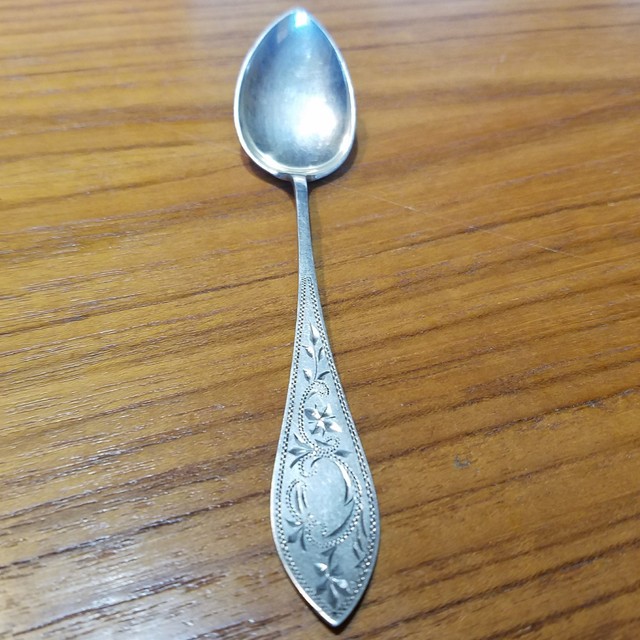Antique 830s Silver Small Spoon Engraved eBay