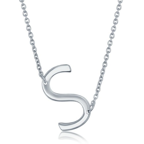 Sterling Silver Sideways S Initial 