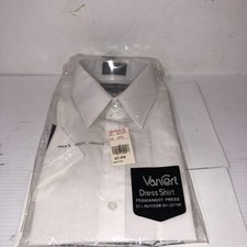 VTG Van Cort Men's Button Up White Dress Shirt Short Sleeve Size 15 1/2. 70s New