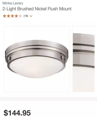 Minka Lavery 2 Light Flush Mount, Brushed Nickel - Picture 1 of 1