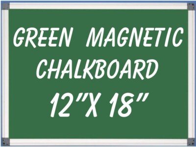 MAGNETIC CHALK BOARD GREEN 12''X18'' ALUMINUM FRAME
