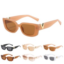 Rectangle Sunglasses for Women 90s Retro Trendy Classical Vintage Square Shades