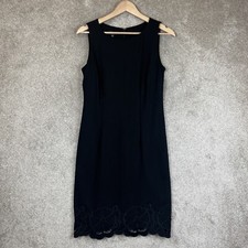 Talbots Dress Womens 2 Black Sleeveless Back Zip Stretch Knee Length- 1886*