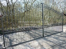 # HEAVY WITH POSTS DRIVEWAY IRON ESTATE GATES 16FT X 7FT TALL QUALITY METAL 