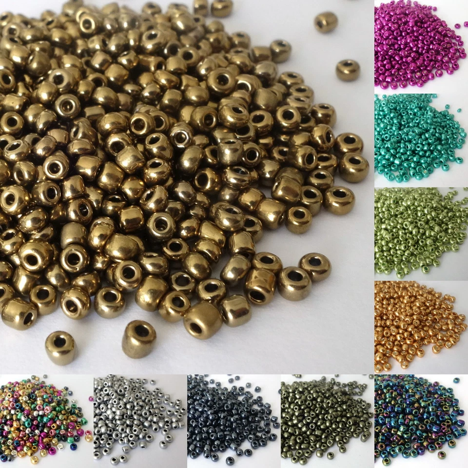 Rocailles Perlen Glasperlen Metallic Indianerperlen Glasperlen 50g. 2,2mm