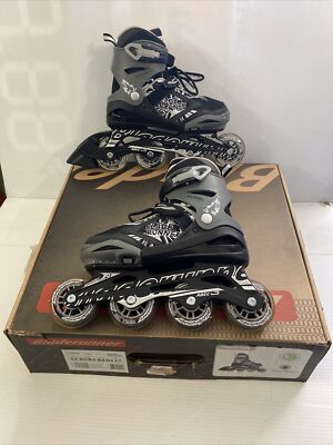 Blade Runner Phoenix G Rollerblades Boy's Size 5-8 Black/Grey In Box