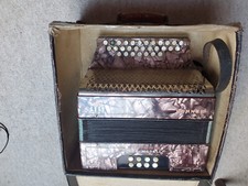 old Hohner "Victoria Club Modell" button Accordian accordion Bb/Eb needs repair 