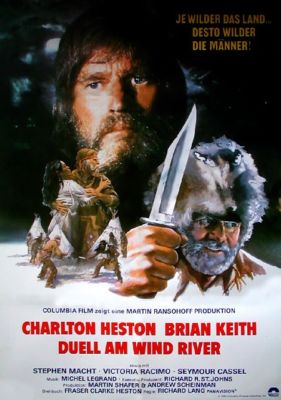 DUELL AM WIND RIVER Charlton Heston Brian Keith Filmplakat A1 GEROLLT 1980