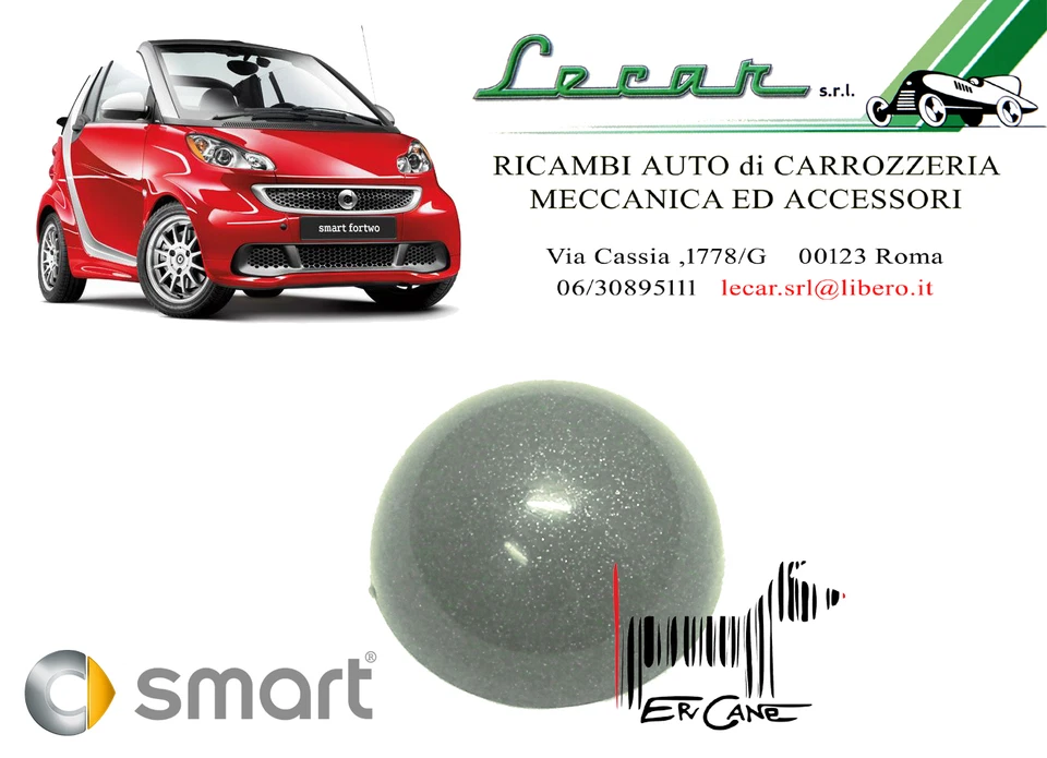 SMART (RICAMBIO ORIGINALE) 1 TAPPO DEVIO LUCI GRIGIO METALL. PERLATO SMART FORTWO 451 dal 7/2007 > 10/2014
