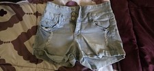 YMI Light Blue Denim Cut-Off Shorts Cuffed Button Size 7/28 Junior's B34