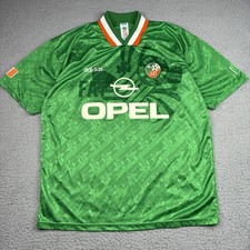 Vintage 1994 Ireland Home Soccer Jersey Men’s Large Adidas Football Shirt Green