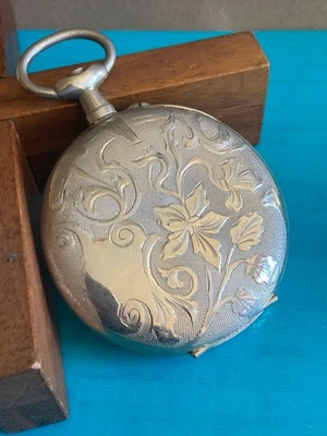 Ancien 1X Boitier Montre Gousset Régulateur Argentan Art Nouveau 6,7 cm - Photo 1/3