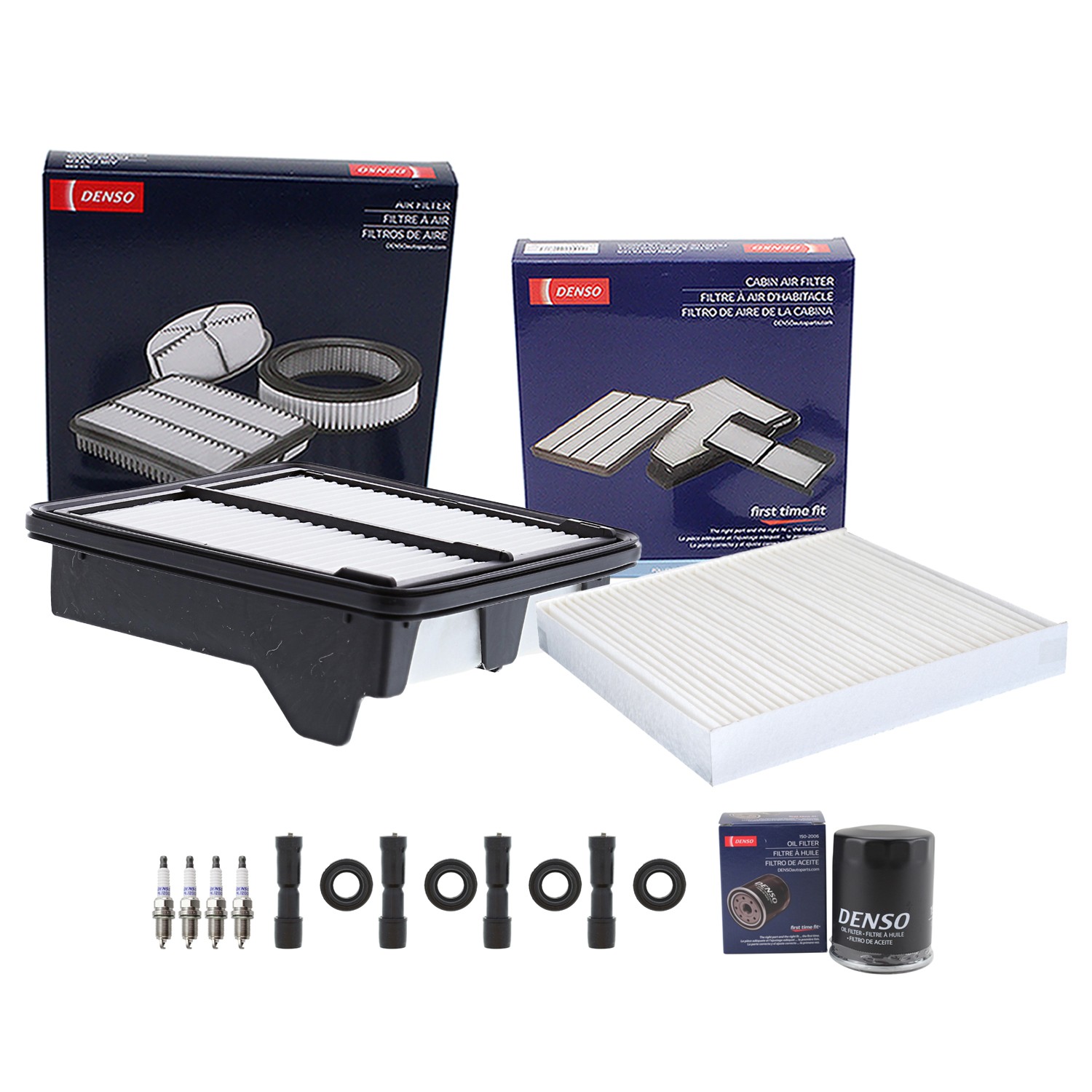 Denso Tune Up Kit 4 Spark Plugs  Boots Kit for Honda Fit 1.5L L4 L15A7 09-13