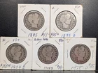 Lot of 5 Better Date Barber Silver Half Dollars All VG+ 1895-1915 251125
