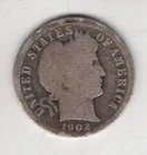 1902-P BARBER DIME 10¢ PHILADELPHIA MINT 90% SILVER COIN UNITED STATES AMERICA
