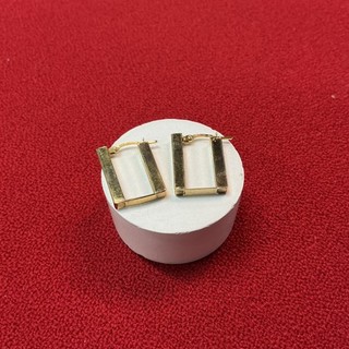 9ct Yellow Gold UnoAerre Rectangular Shaped Earrings (J) #602