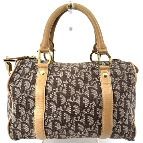 CHRISTIAN DIOR Trotter ■ moyen ■ sac Boston beige authentique du JAPON