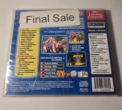 Reader Rabbit Personalized Preschool Deluxe 2 CD-ROM Set WIN/MAC
