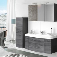 BadmöBel Waschplatz Set Waschtisch M. Unterschrank Badezimmer Led Spiegelschrank