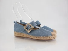Sam Edelman Maddy Espadrille Mary Jane Flat Size 9 Blue Denim Fabric Comfy Shoes
