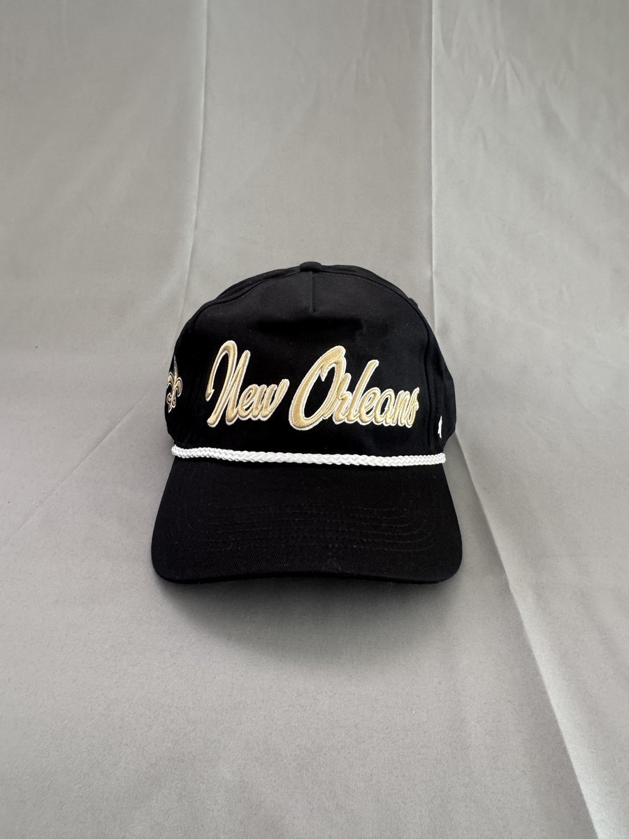 '47 Brand New Orleans Saints NFL Script Rope Snapback Hat Black