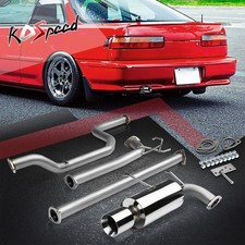 For 90-93 Integra Da9 Db12 B17 B18 4 Rolled Tip Muffler Catback Exhaust System
