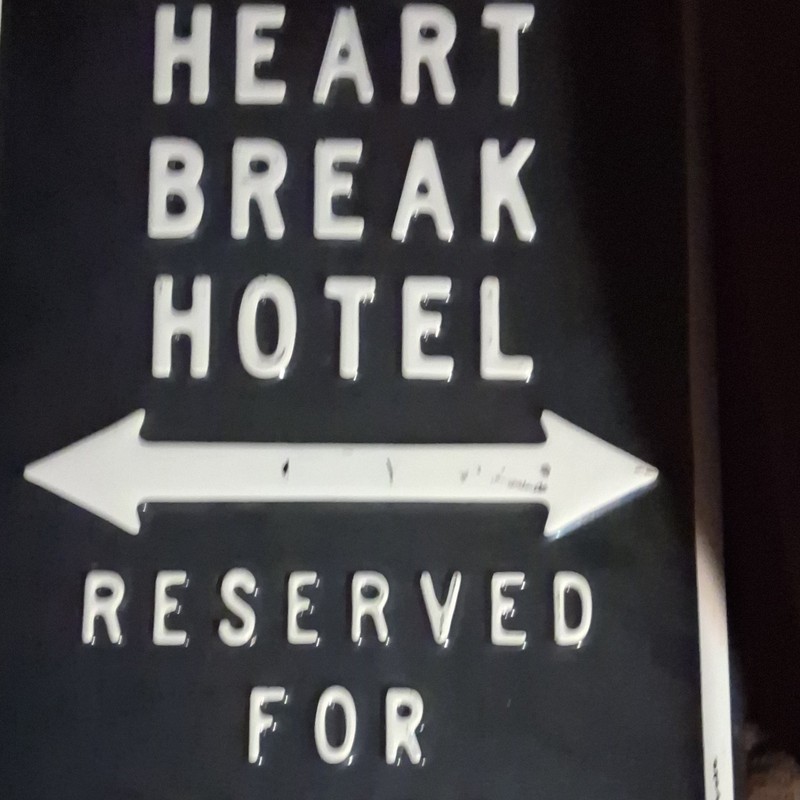 Heart Break Hotel "Reserved For" Wall Mounted Sign Black/White