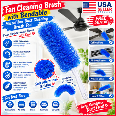 Fan Cleaning Brush with Bendable Microfiber Dust Cleaning Brush Tool