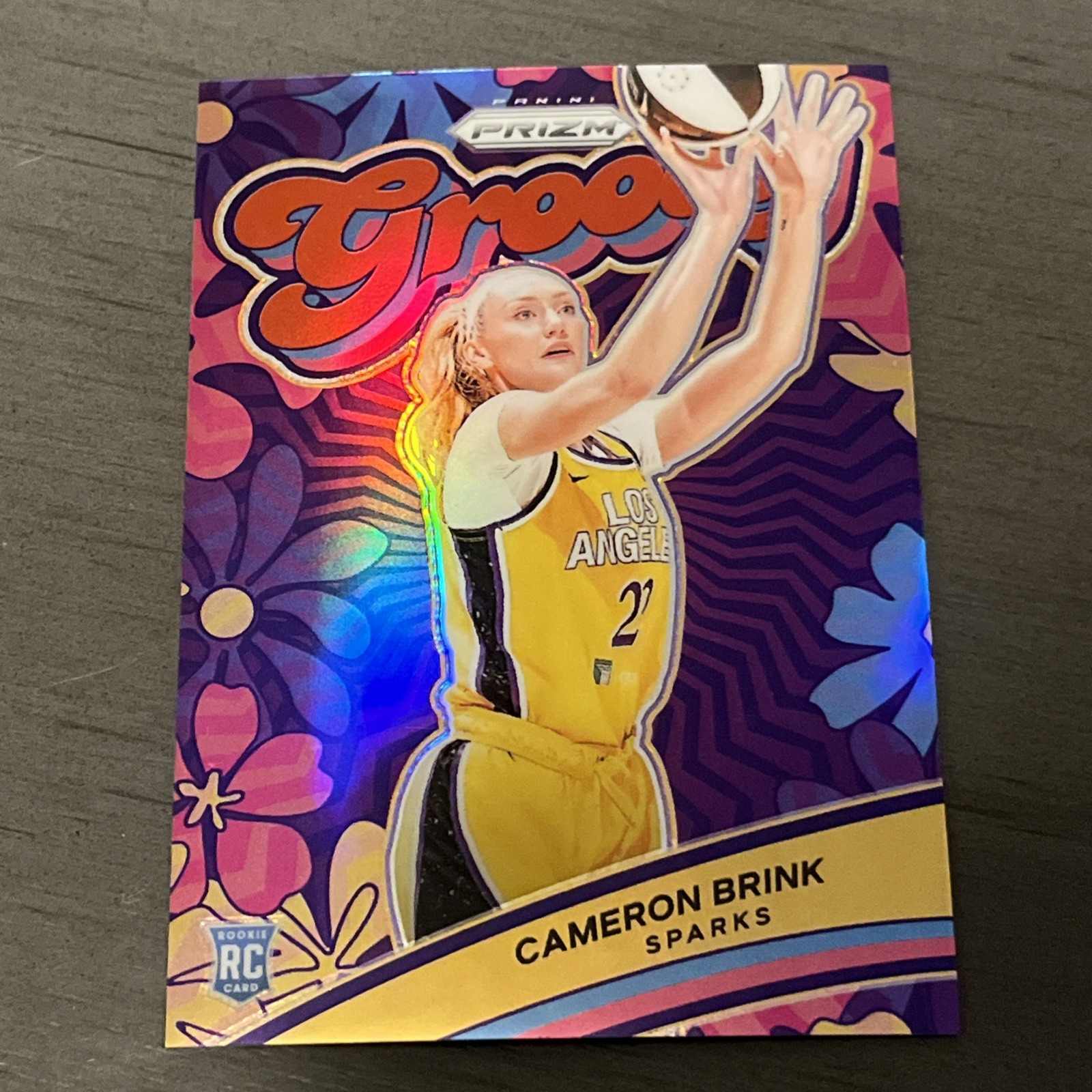 2024 Panini WNBA Prizm Groovy Red Prizm #7 Cameron Brink LA Sparks RC /99 RARE
