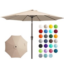 JEAREY 9FT Outdoor Patio Umbrella Outdoor Table Umbrella with Push Button Til...