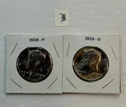 2018 P & D UNC Clad Kennedy Half Dollar Set in CB Flips -Free Shipping - B2
