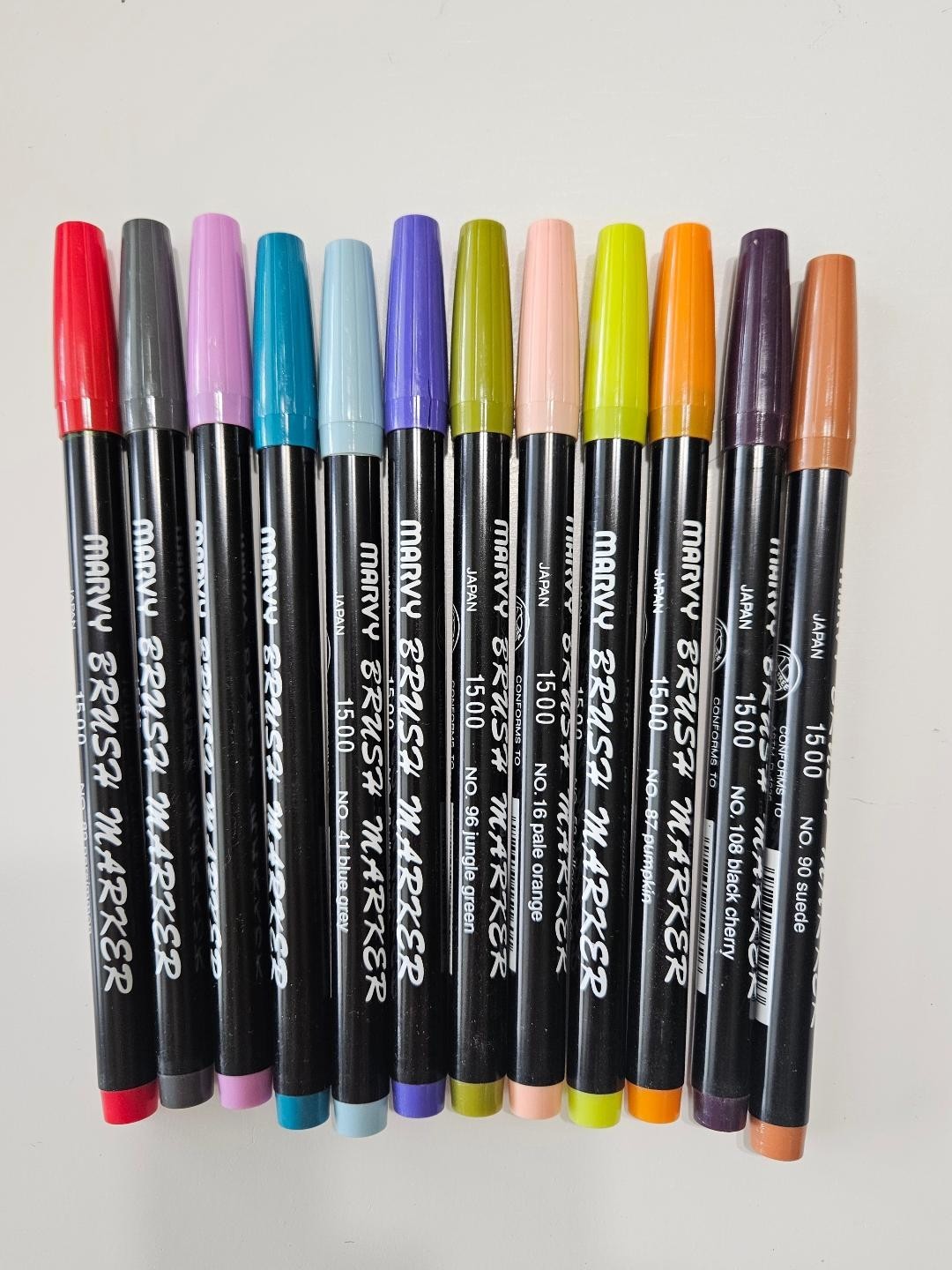 - Mk5x - Marvy Brush Markers - 12 Each - Various Colors - Ne