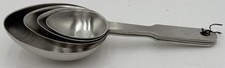 NORPRO 18/10 Stainless Steel Measuring Scoops 4 PC Set 1C-1/2C-1/4C-1/8C Spoons