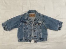Vintage Levis Jacket Kids 18 Month Blue 90s Orange Tab Made USA Denim Trucker