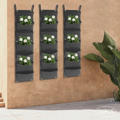 10PCS 7 Taschen WandhängenPflanzgefäße Vertikale Blumentöpfe HängenTaschen