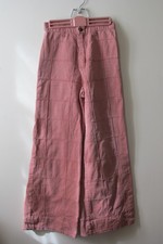 Vtg 70's Pink Peachy Patchwork Denim Jeans Pants Cotton Flare High Rise DISCO 